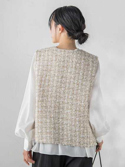 カミュツィードベストブラウス