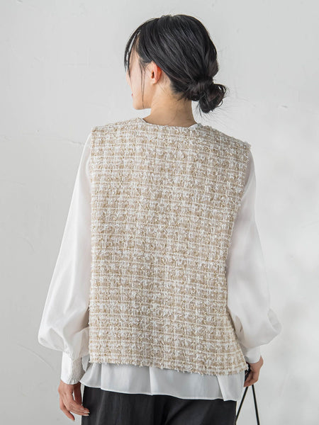 カミュツィードベストブラウス