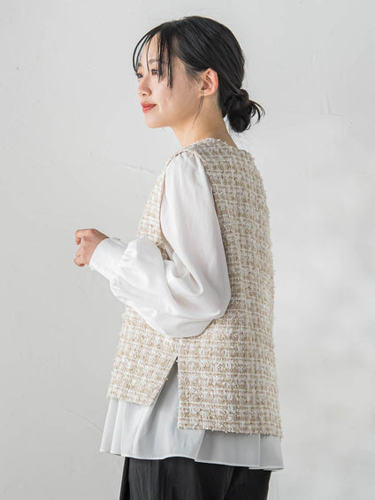 カミュツィードベストブラウス