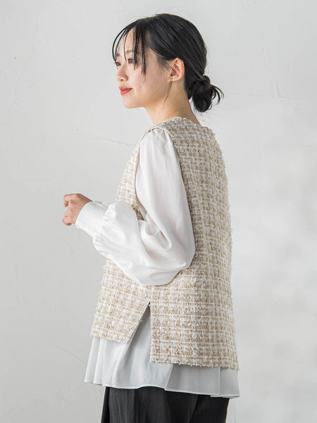 カミュツィードベストブラウス