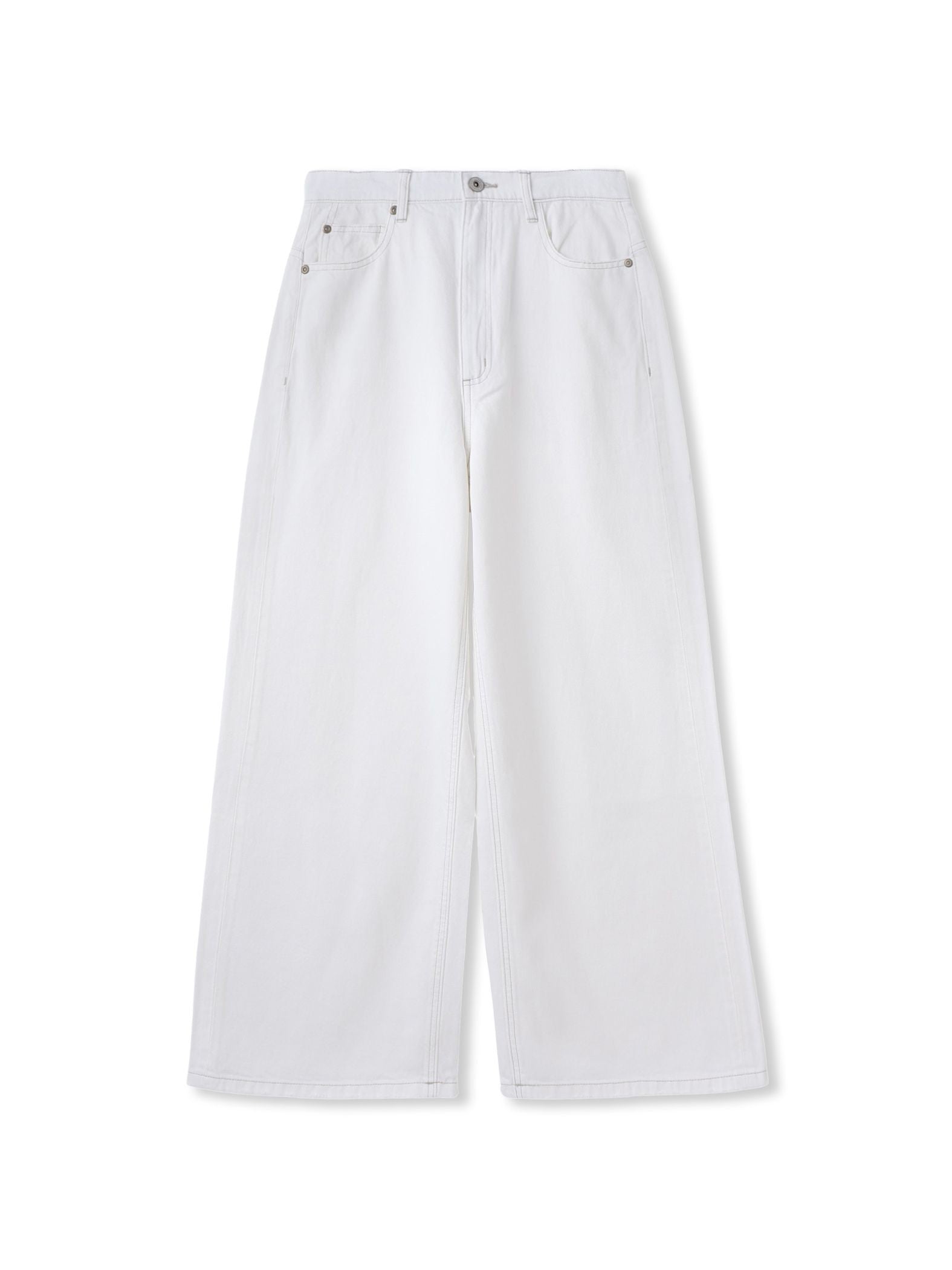 デニムワイドパンツ≪洗濯機で洗える≫