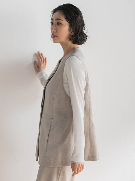 【大きいサイズ】リネンライクオックスジレ