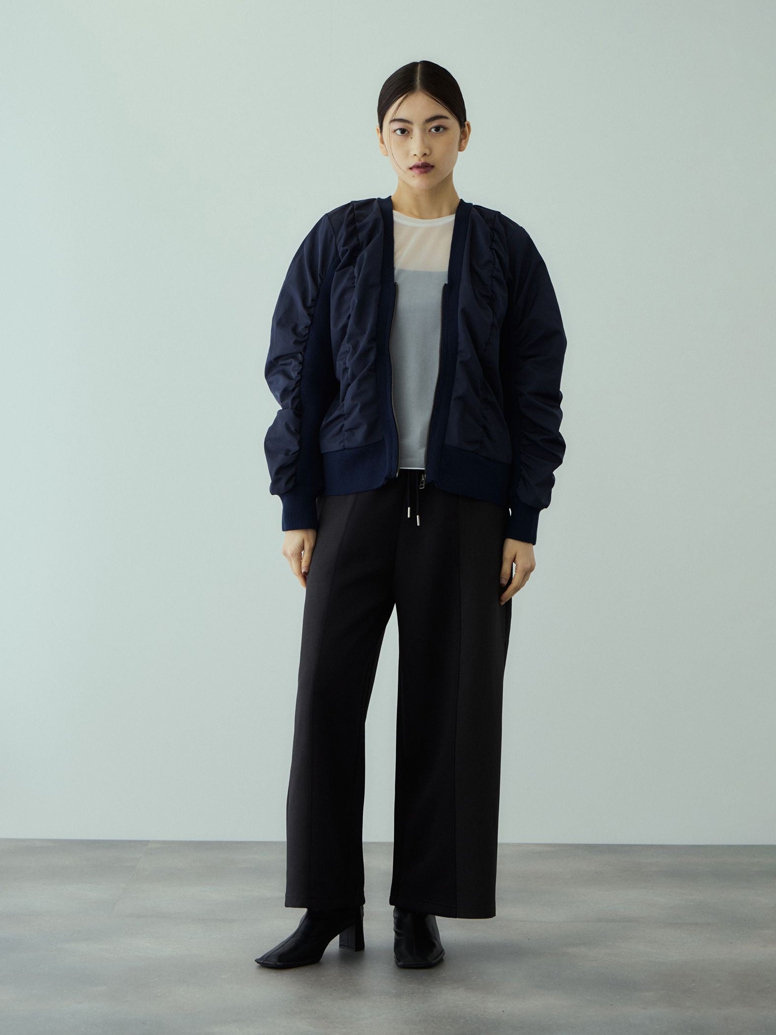 軽量ボンディングイージーワイドパンツ≪洗濯機で洗える