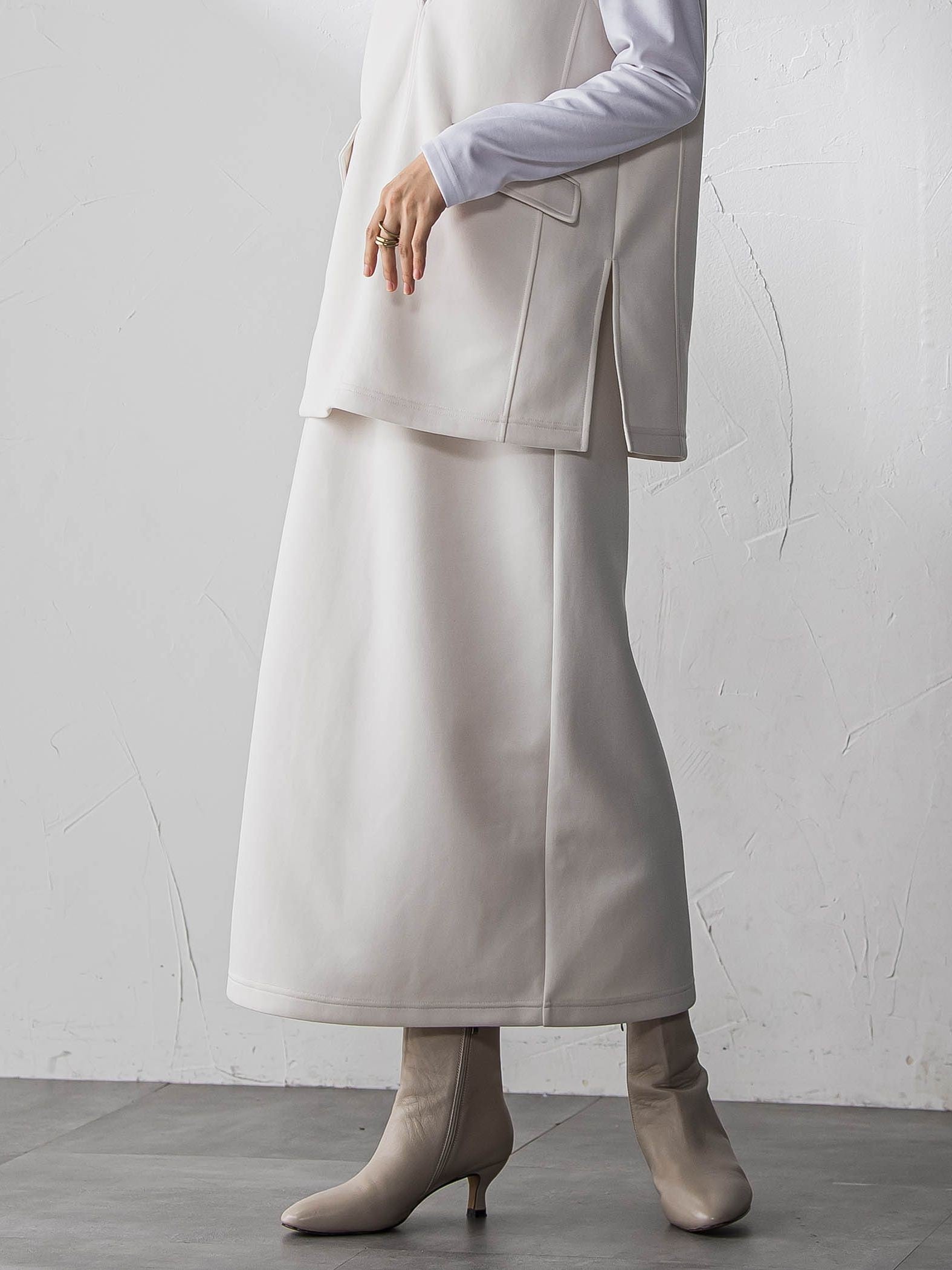 軽量ボンディング3ピーススカートセットアップ≪洗濯機で洗える≫