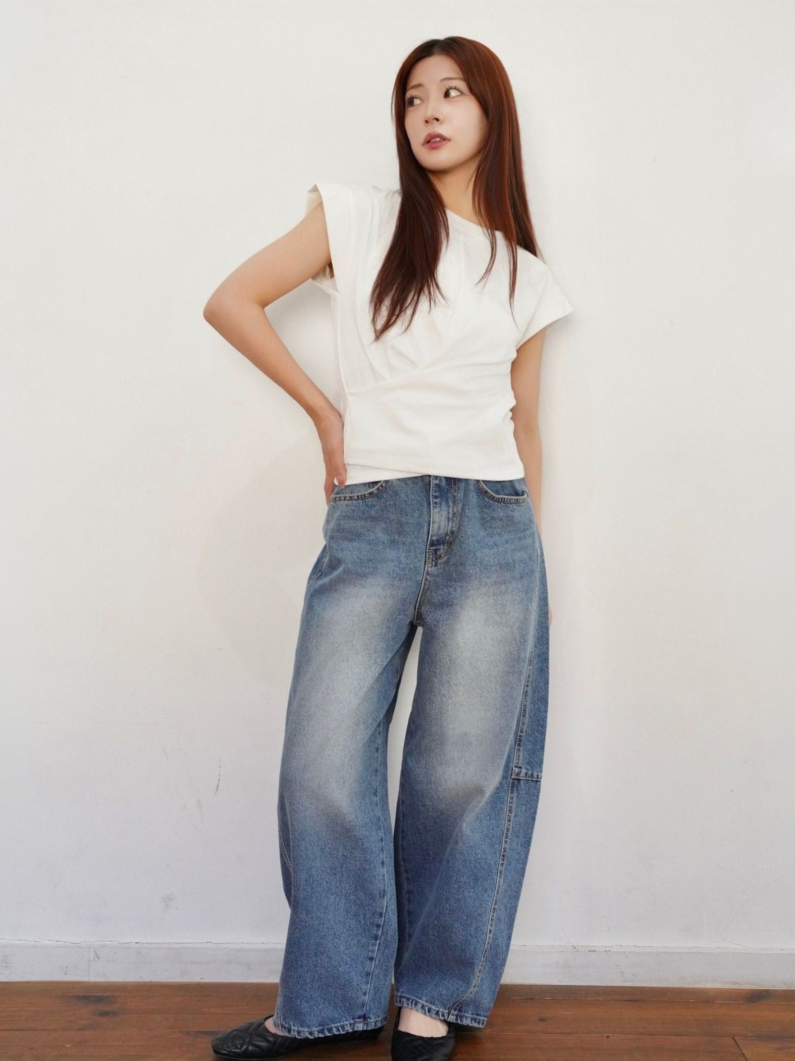 Barrel Curve Denim≪洗濯機で洗える≫