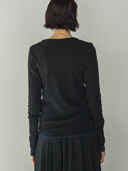 シアーコットンロングスリーブレイヤードTシャツ