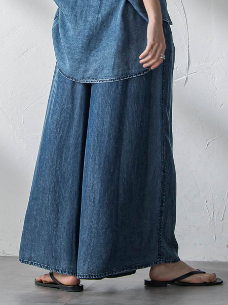 ゆれるデニムフレアパンツ