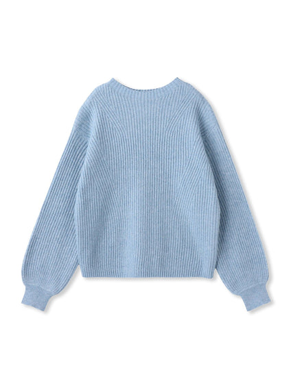 【WEB限定カラーあり】ラメボトルネックプルオーバー≪手洗い可能≫