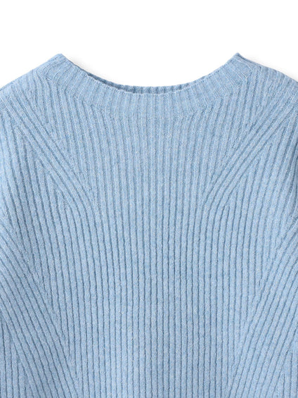 【WEB限定カラーあり】ラメボトルネックプルオーバー≪手洗い可能≫