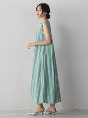MULTI COTTONストライプワンピース