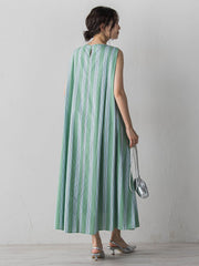 MULTI COTTONストライプワンピース