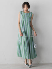 MULTI COTTONストライプワンピース