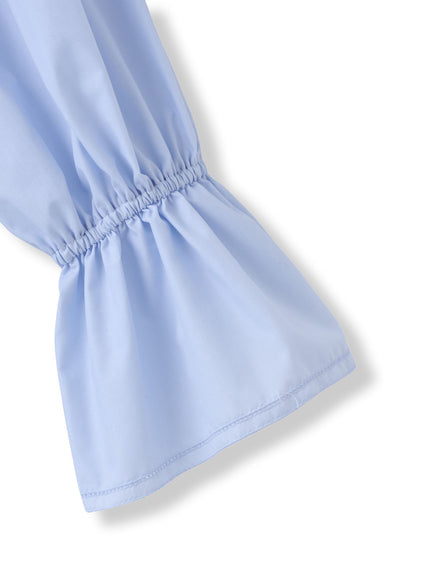 襟フリルブラウス≪洗濯機で洗える≫