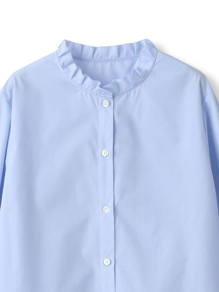 襟フリルブラウス≪洗濯機で洗える≫