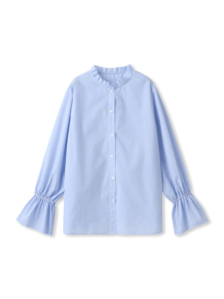 襟フリルブラウス≪洗濯機で洗える≫