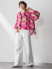 IPEKERフラワープリントフレアブラウス