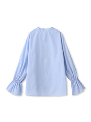 襟フリルブラウス≪洗濯機で洗える≫