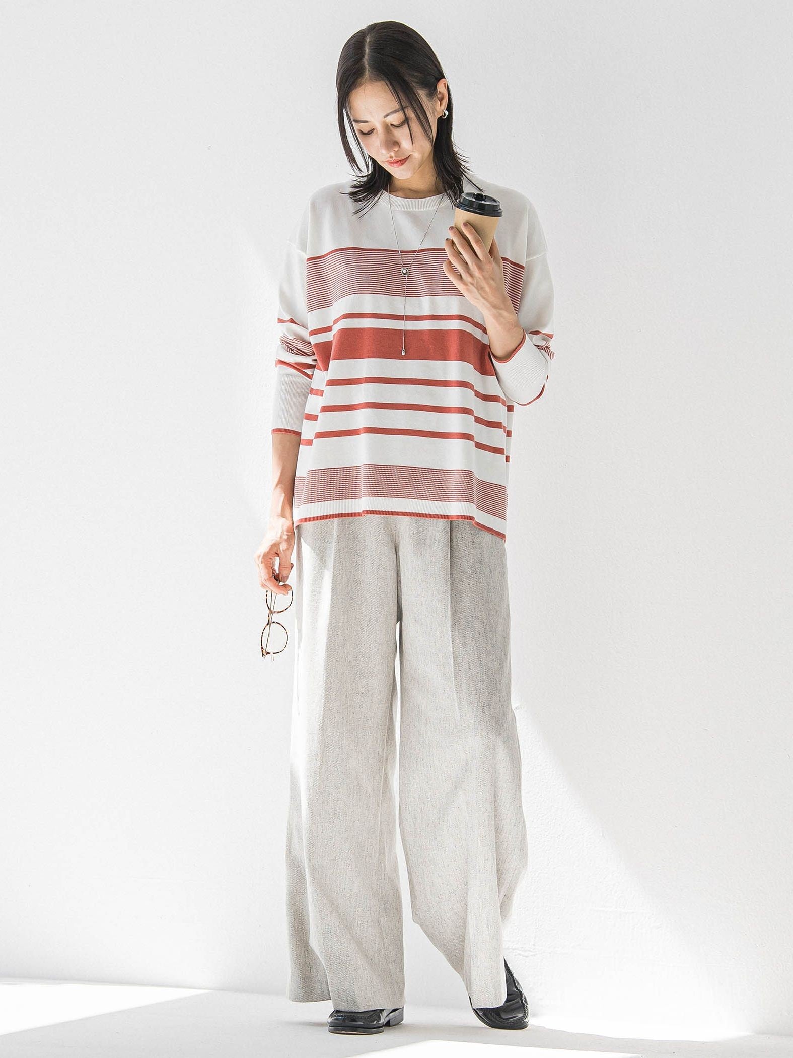 ツイルツイードワイドパンツ