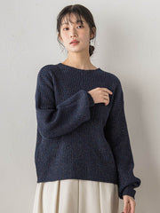 【WEB限定カラーあり】ラメボトルネックプルオーバー≪手洗い可能≫