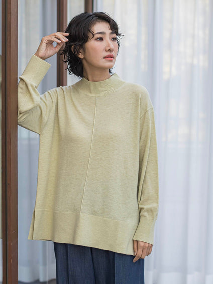 【大きいサイズ/新色追加】ファインウールハイネックニット