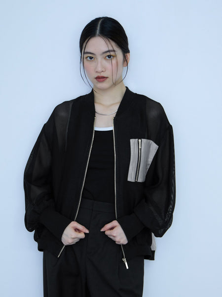 【大人の抜け感】メッシュブルゾン