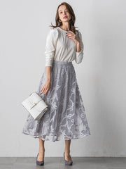 スパンコールテープチュールスカート