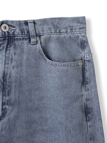 デニムワイドパンツ≪洗濯機で洗える≫