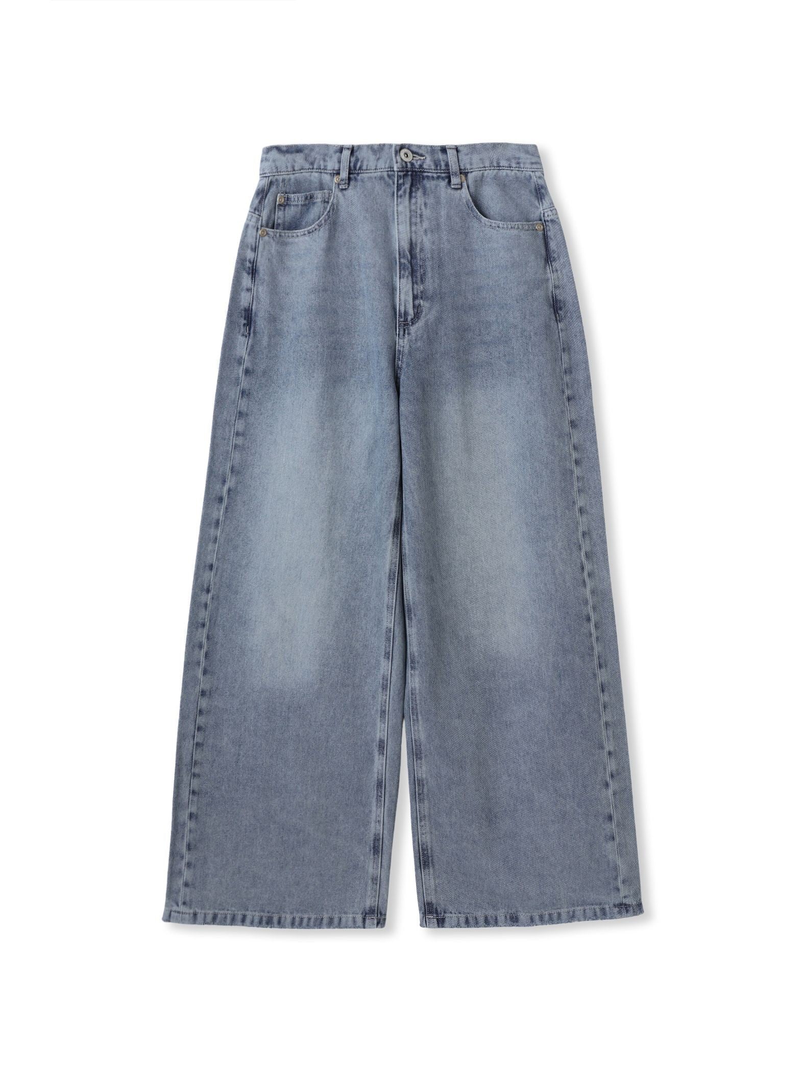 デニムワイドパンツ≪洗濯機で洗える≫