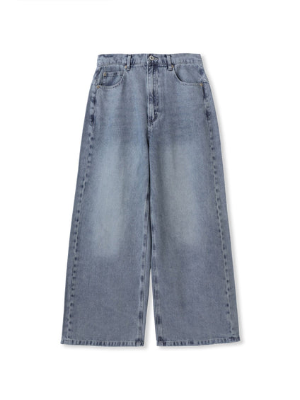 デニムワイドパンツ≪洗濯機で洗える≫