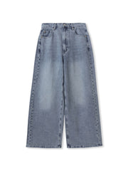 デニムワイドパンツ≪洗濯機で洗える≫