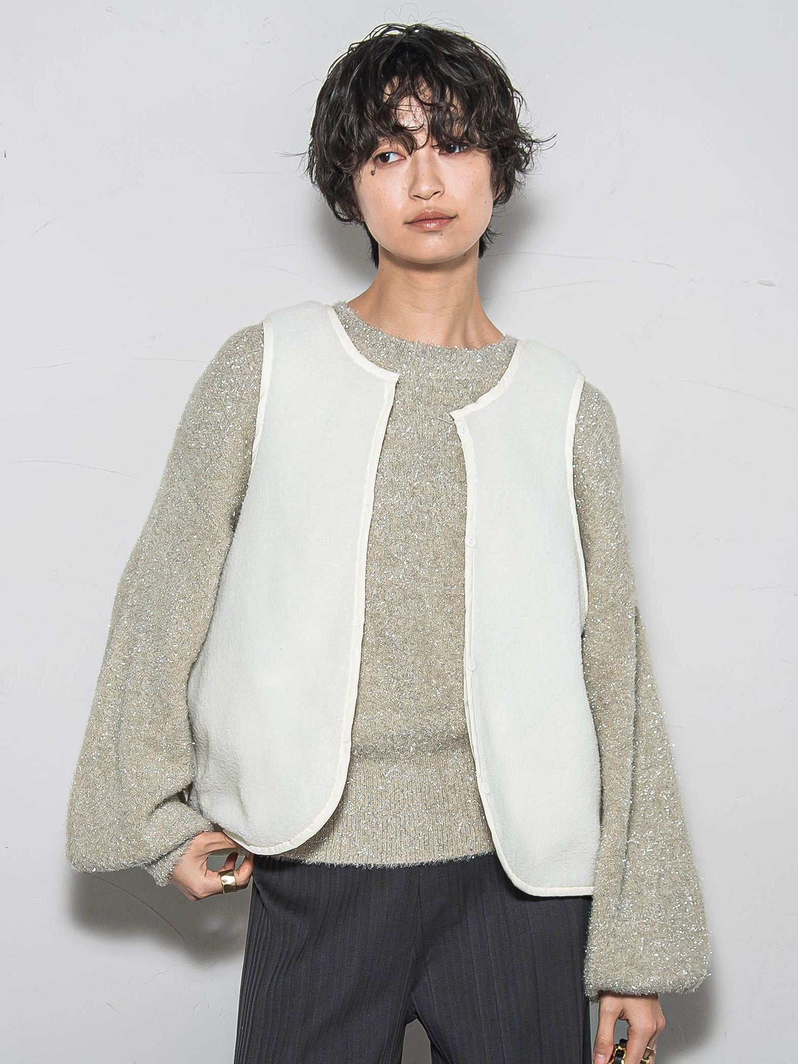 【WEB限定】4WAYキルティング×ボアブルゾン≪手洗い可能≫