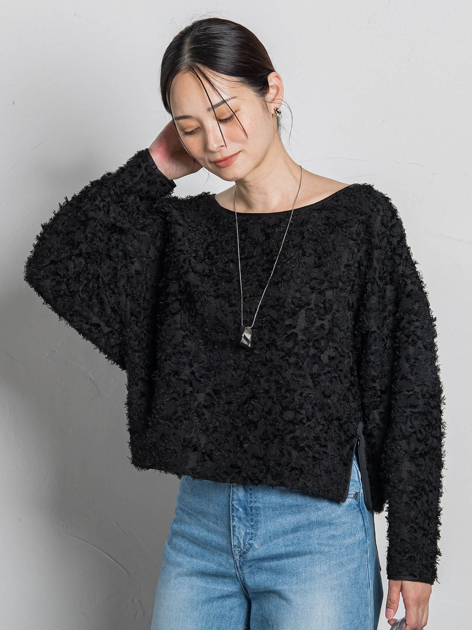 【コラボ商品】エディター東原妙子 × LAUTREAMONT /フェザージャガードブラウス