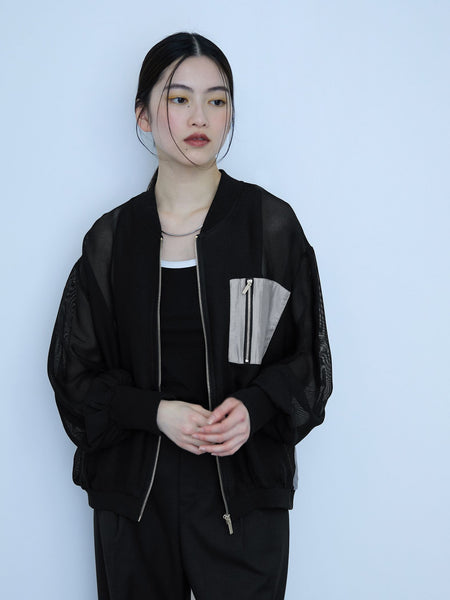【大人の抜け感】メッシュブルゾン