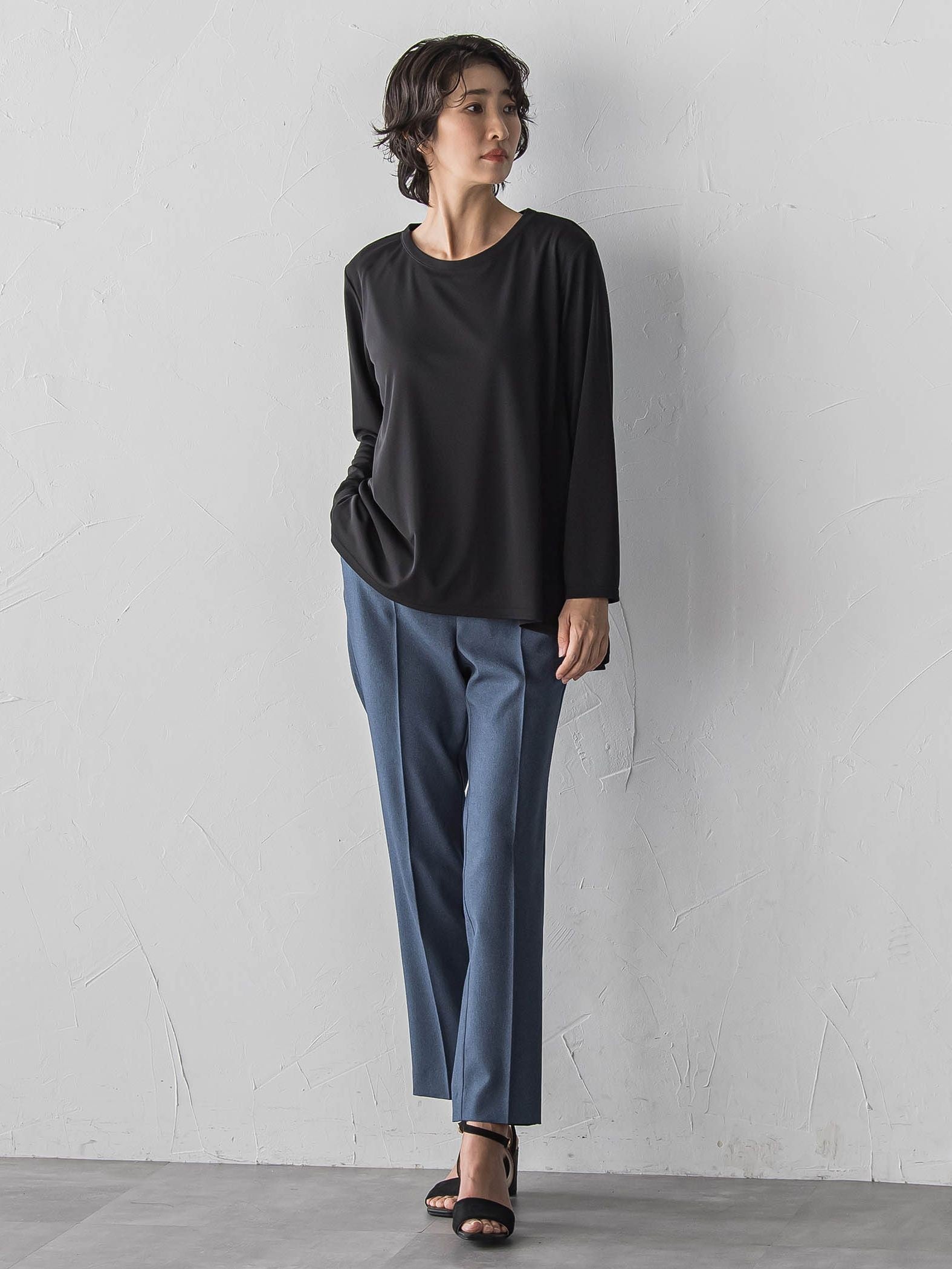 【大きいサイズ】まるーでデニムテーパードパンツ