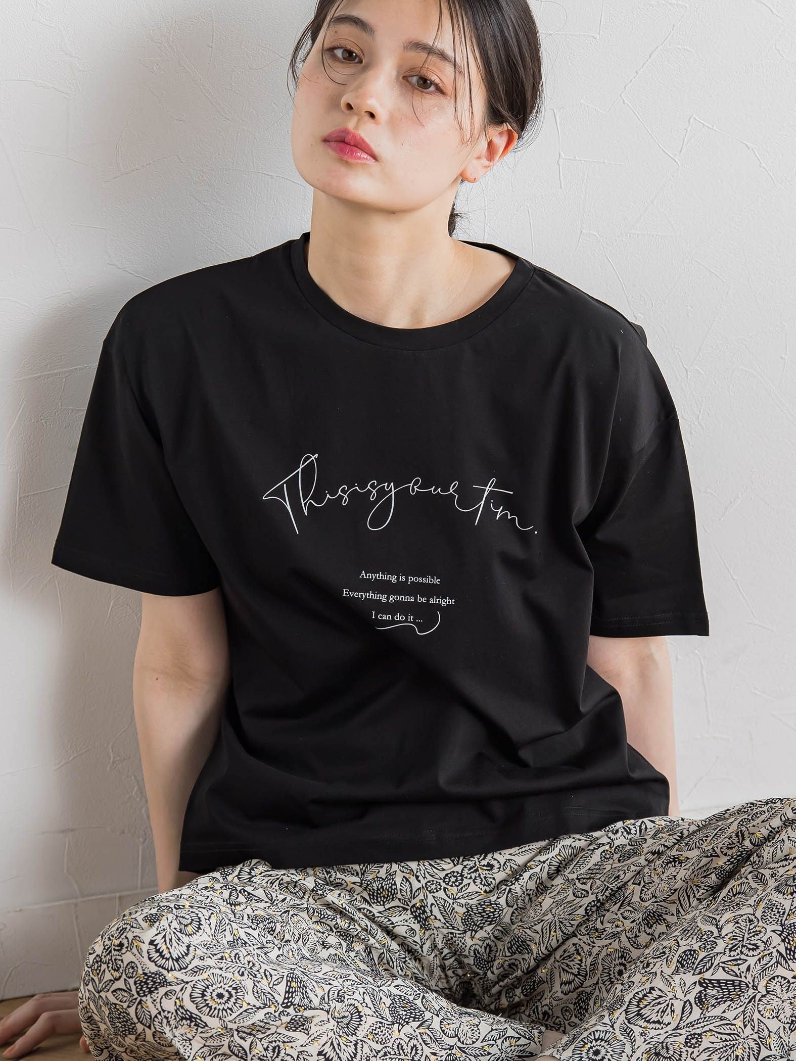 【WEB限定】ドライタッチコットンミックスロゴT≪洗濯機で洗える≫