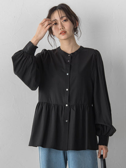 2WAYシアーペプラムシャツ