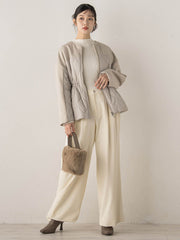 袖ボタンランダムリブニット≪手洗い可能≫