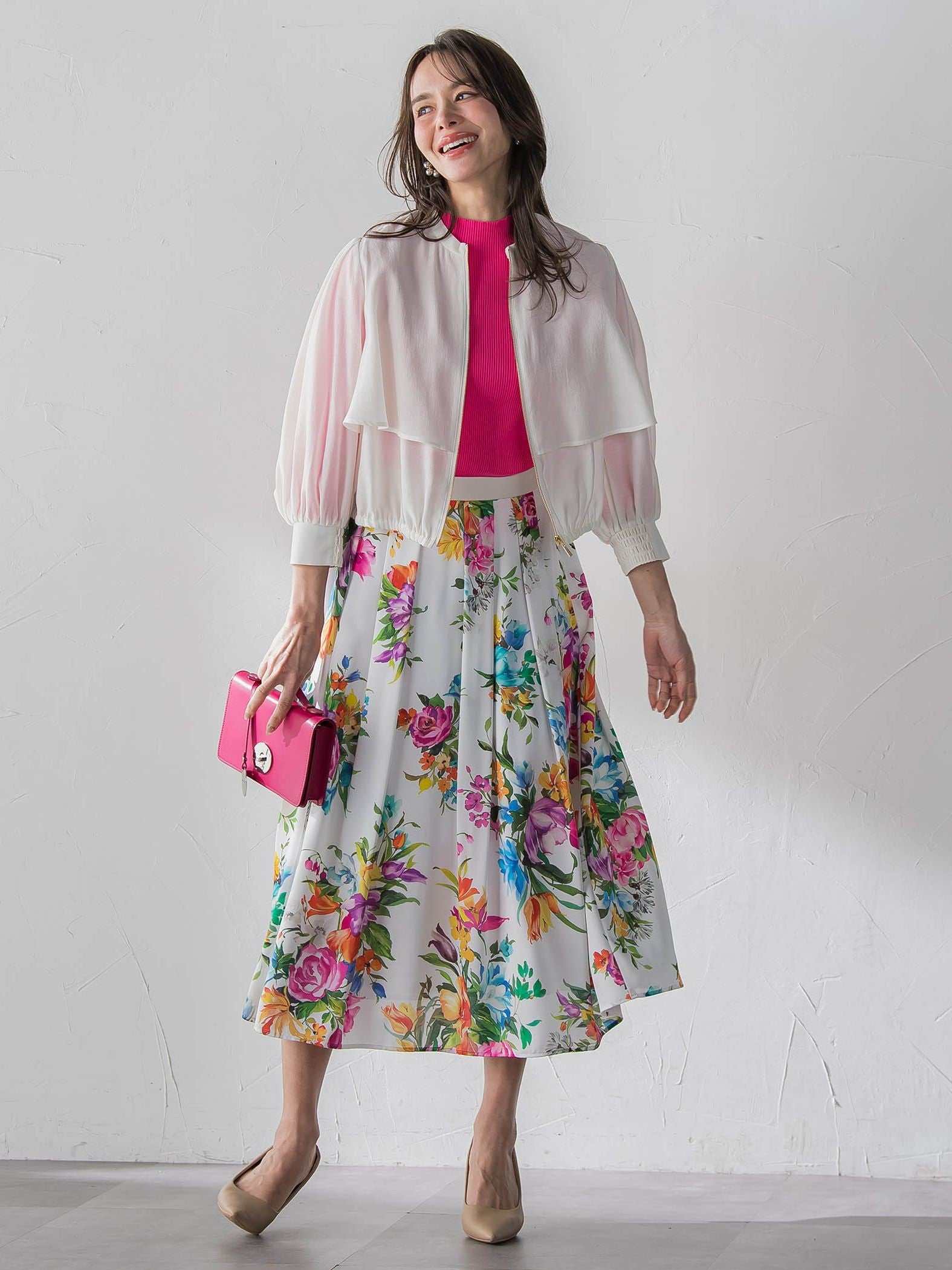 ビッグフラワーブーケスカート