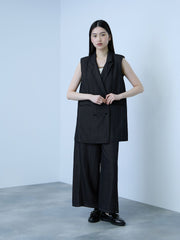 【シーズンレス】ナイロンツイルデニムイージーワイドパンツ