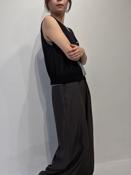 【2piece】sheer layerd vest
