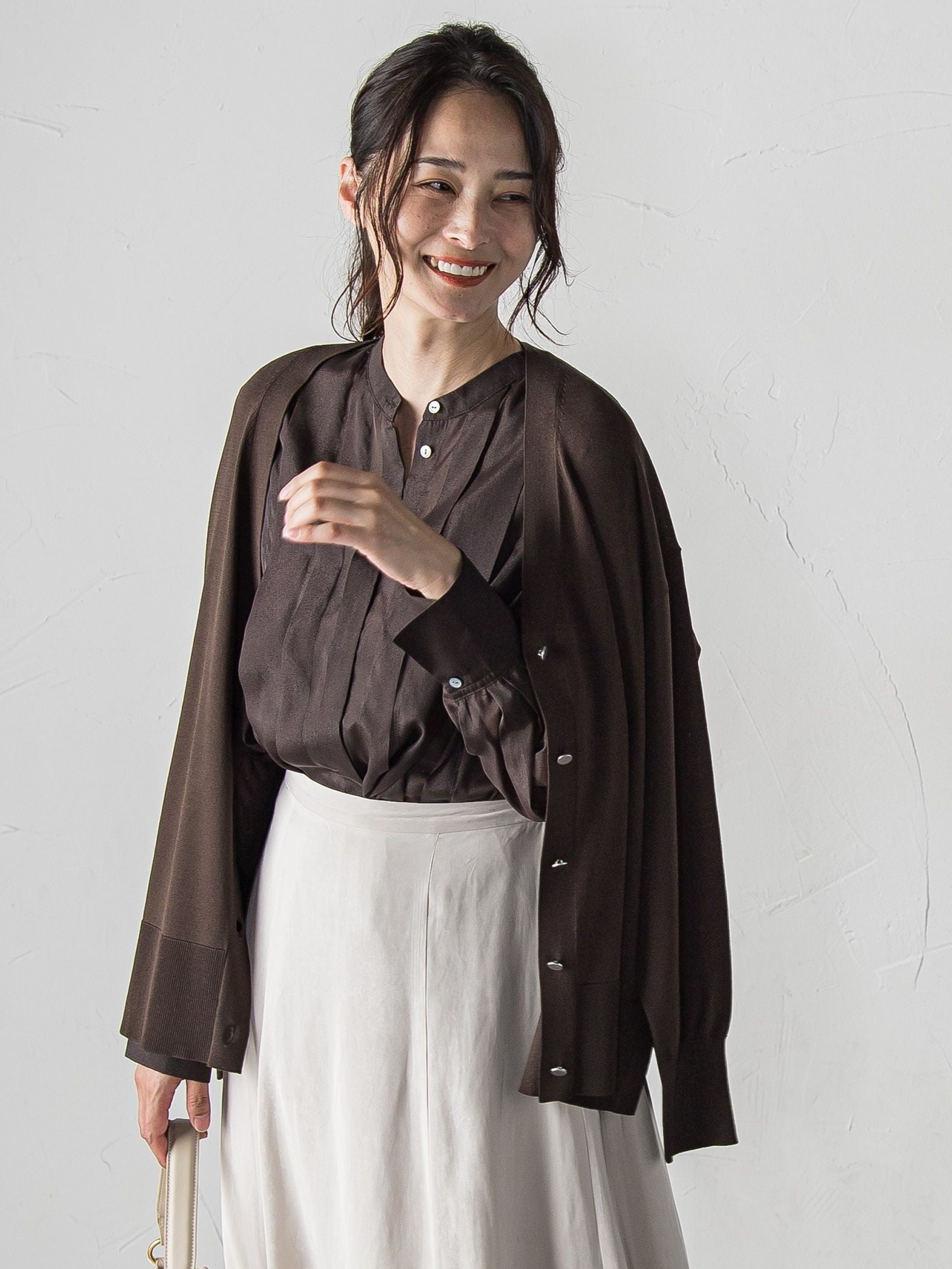 Vネックニットカーディガン≪手洗い可能≫