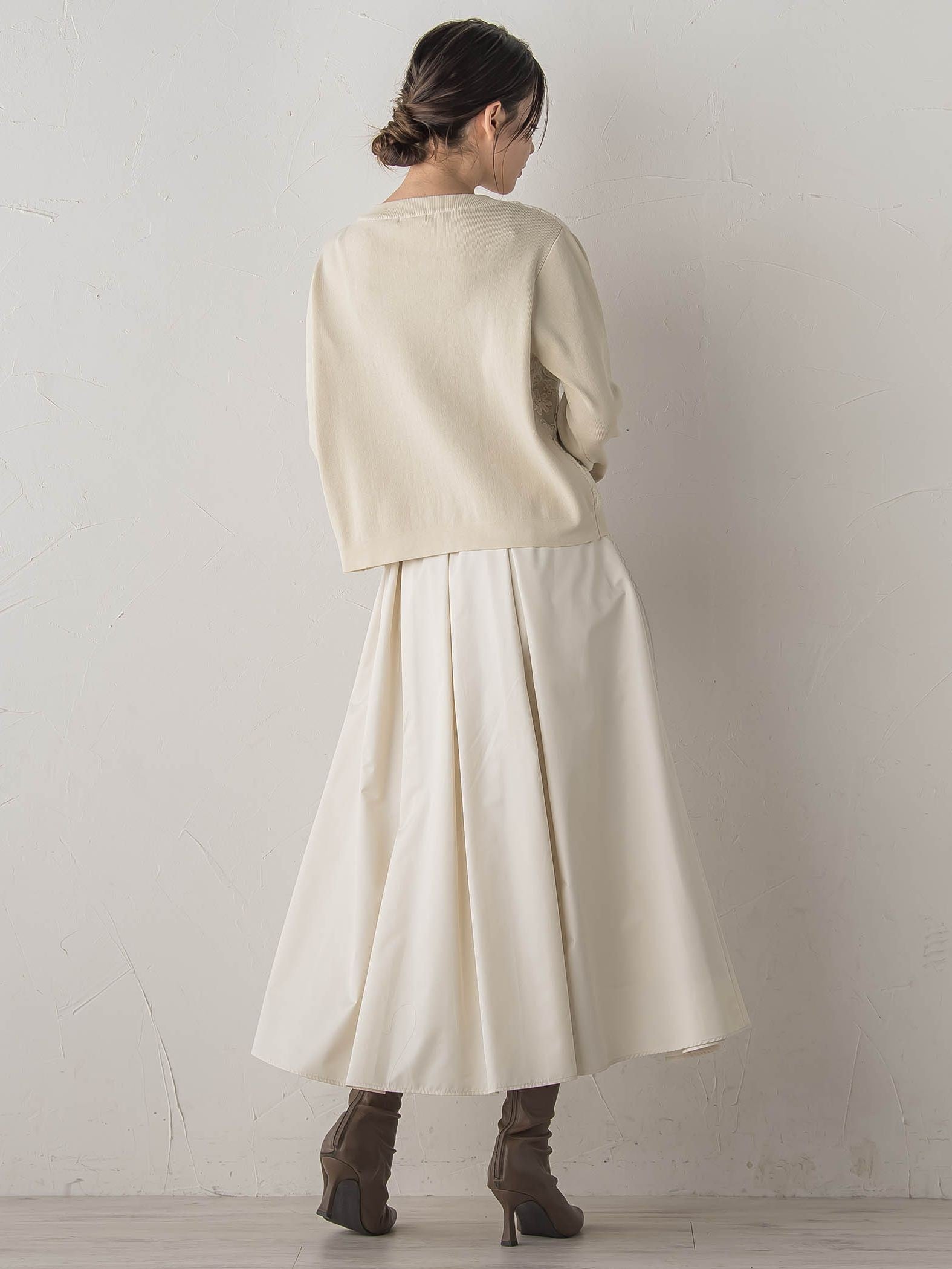 オーガンジー刺繍ミラノリブブルゾン≪手洗い可能≫