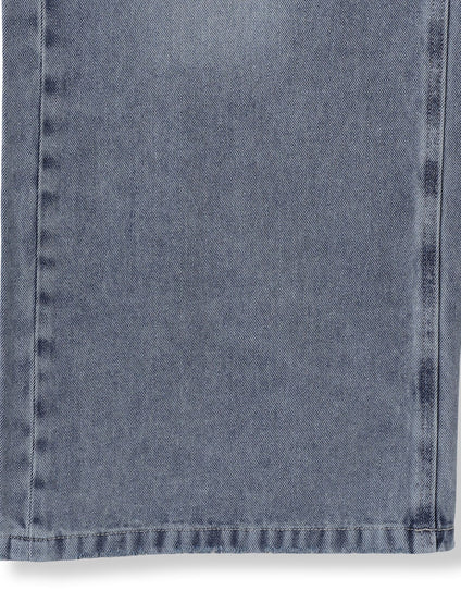 デニムワイドパンツ≪洗濯機で洗える≫