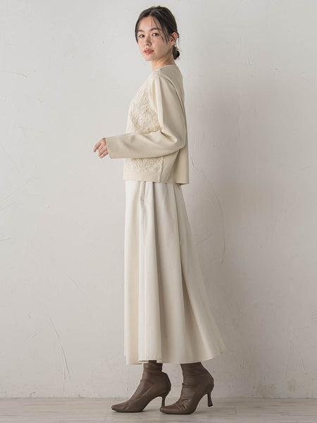 オーガンジー刺繍ミラノリブブルゾン≪手洗い可能≫