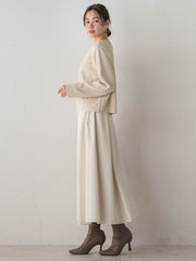 オーガンジー刺繍ミラノリブブルゾン≪手洗い可能≫