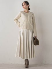 オーガンジー刺繍ミラノリブブルゾン≪手洗い可能≫