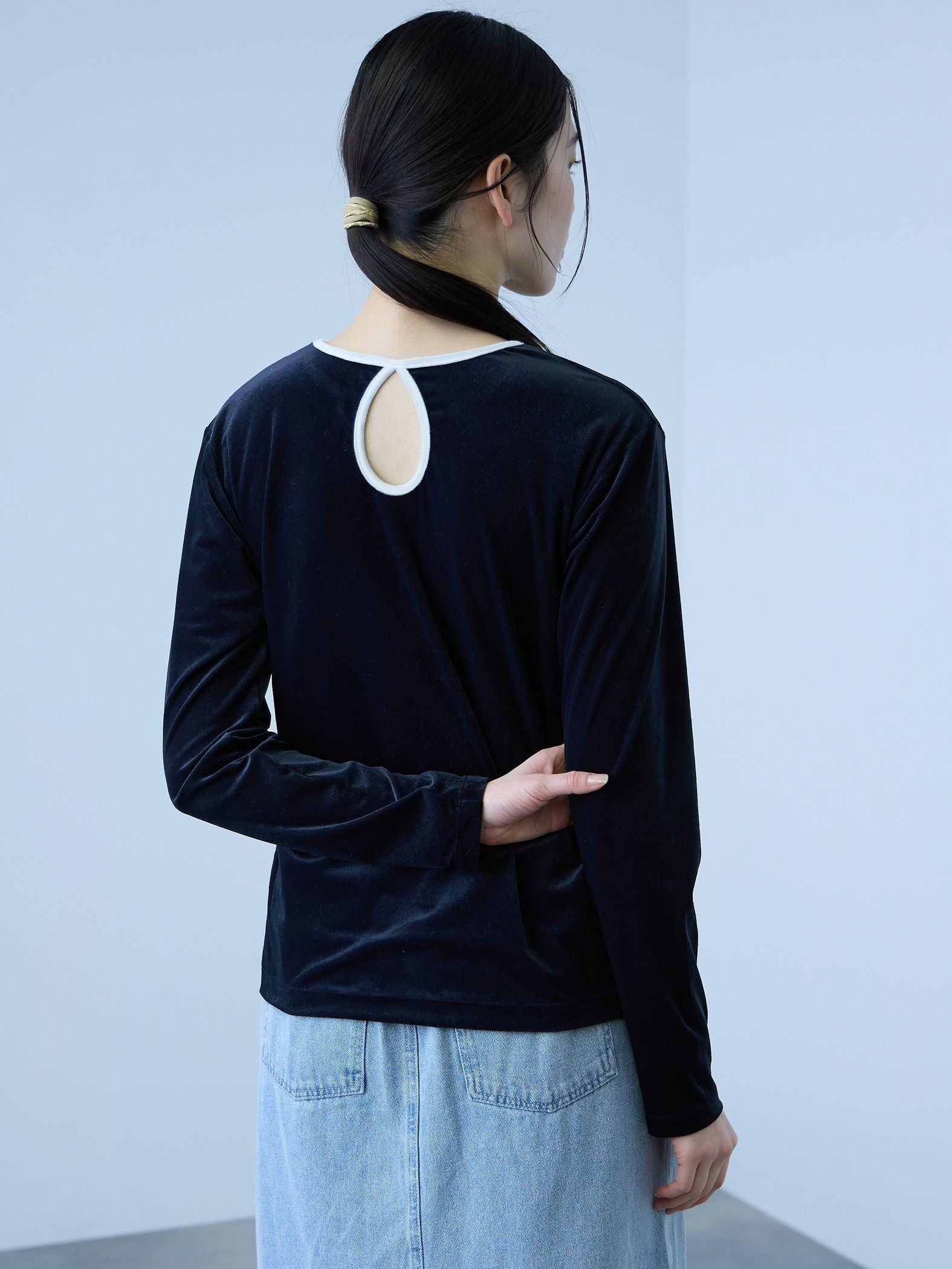 シアーベロアロングスリーブカットソー【日本製】