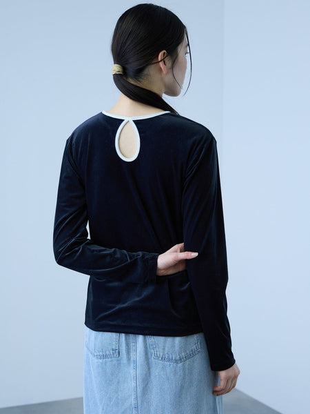 シアーベロアロングスリーブカットソー【日本製】