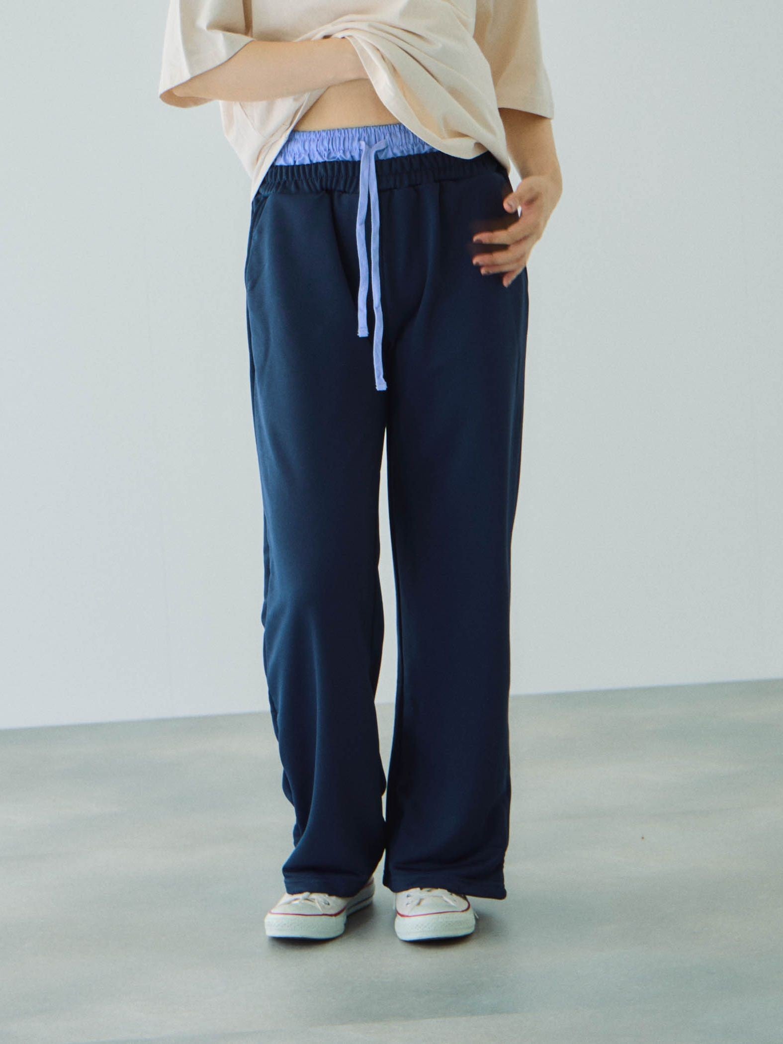配色ドッキングスウェットパンツ≪セットアップ対応/手洗い可能≫