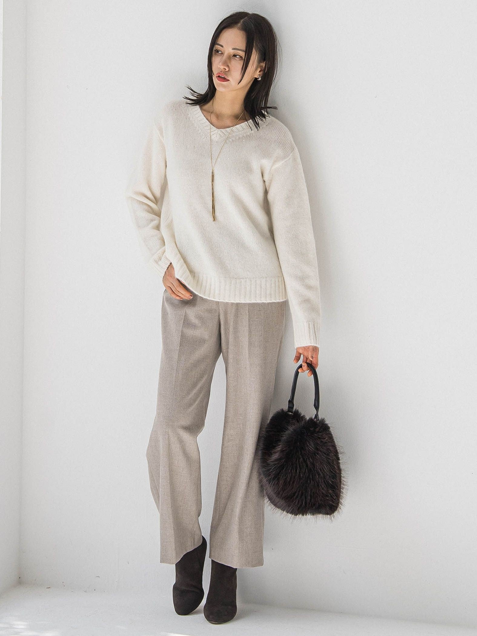 両面起毛ワイドパンツ≪WEB限定13号/洗える/セットアップ対応≫